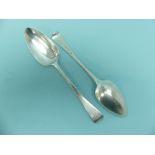 A pair of George III silver Old English pattern Table Spoons, by Solomon Hougham, hallmarked London,