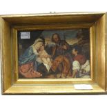 19th century Italian School, The Holy Family, watercolour, 4½in x 6½in (11.5cm x 16.5cm), framed.