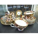 A Royal Crown Derby Imari eighteen-piece part Tea service, pattern No.1128, comprising six plates,