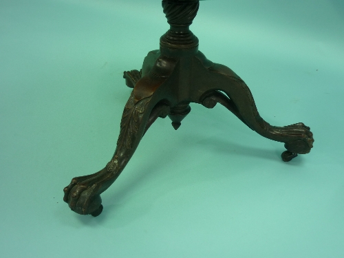 A late Victorian walnut piecrust Table, the shaped circular top on a baluster turned column with - Image 2 of 4