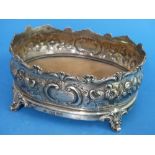 A Victorian silver Bottle Stand, by George John Richards, hallmarked London, 1851, of oval form with