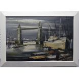 *** Rennie (British, 20th Century), Tower Bridge, Pool of London, signed 'Rennie' (lower right), oil