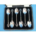 A cased set of six George V silver Teaspoons, by I S Greenberg & Co., hallmarked Birmingham, 1931,