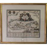 Bermuda: Montanus (Arnoldus), Mappa AESTIVARUM Insularum, Alias BARMUDAS Dictarum ad Ostia Mexi:, a
