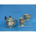 A George V silver three piece Tea Set, by Mappin & Webb Ltd., hallmarked Birmingham, 1922, of