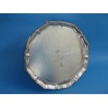 An Edwardian silver Salver, by Leopold Ltd., hallmarked London, 1908, of shaped circular form with
