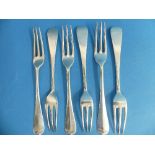 A set of six late Victorian silver Forks, by Dobson & Sons, hallmarked London, 1900, Hanovarian