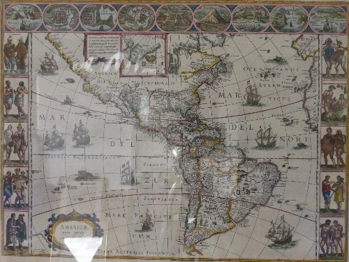 The Americas: Blaeu (Guiljelmus), AMERICAE nova Tabula. Auct: Guiljelmo Blaeuw., a mid 17thC - Image 2 of 2