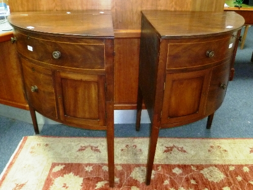 A pair of late-19th/early-20th century bow-front Dining Room Cabinets, with boxwood stringing, - Image 2 of 5