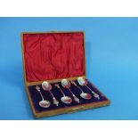A cased set of six late Victorian silver Teaspoons, by Henry Williamson Ltd., hallmarked Birmingham,