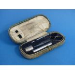 An early 20thC Needlework Case, the fitted leather case with a needlecase by Sampson Mordan & Co,