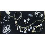 A quantity of Costume Jewellery, including silver earrings and necklaces, a small quantity of
