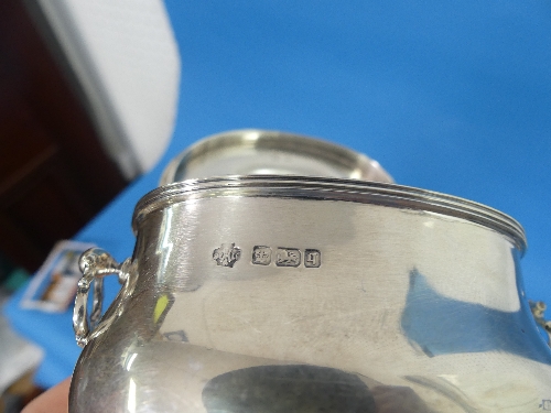 An Edwardian silver Tea Caddy, by William Hutton & Sons Ltd. hallmarked Sheffield 1908, of oval form - Image 2 of 3