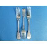 A quantity of 19thC silver Flatware, including a serving spoon, by Robert Williams, hallmarked