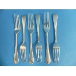 A set of six George V silver Dessert Forks, by Francis Higgins & Son Ltd, hallmarked London, 1925,