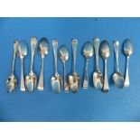 A collection of twenty six Mid18thC silver 'Picture-back' Teaspoons, various makers including Hester