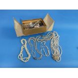 A quantity of vintage Costume Jewellery, including a large silver and marcasite floral brooch, an