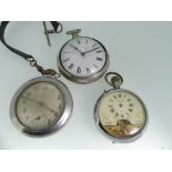 A George III silver pear cased Pocket Watch, hallmarked London, 1808, white enamel dial cracked,