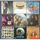 Vinyl Records; A collection of eighteen Rolling Stones LP's, including five unboxed Decca originals;