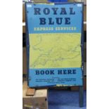 Bus and Coaching Interest; A Royal Blue Express Services enamel Booking Office Sign, in blue and