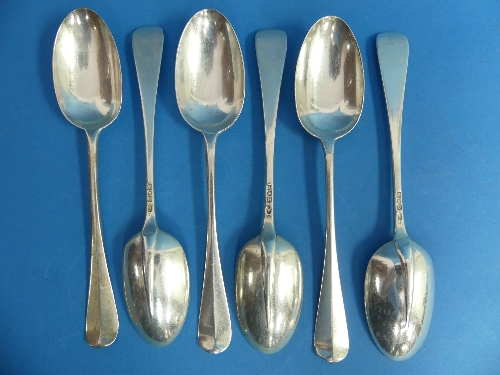 A late Victorian set of six silver Table Spoons, by Dobson & Sons, hallmarked London, 1900,