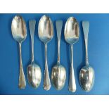 A late Victorian set of six silver Table Spoons, by Dobson & Sons, hallmarked London, 1900,