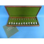 A set of twelve Royal Horticultural Society Flower Spoons, by John Pinches, hallmarked Sheffield,