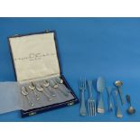 A cased set of six Elizabeth II silver Teaspoons, by Roberts & Belk Ltd., hallmarked Sheffield 1981,