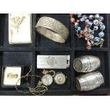 A quantity of Costume Jewellery, including two Victorian silver fruit knives with mother of pearl