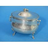 An Edwardian silver Tea Caddy, by William Hutton & Sons Ltd. hallmarked Sheffield 1908, of oval form