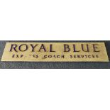 Bus and Coaching Interest;' Royal Blue; A wooden Express Coach Services Advertising Sign, with