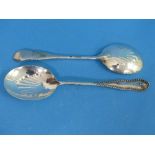 A pair of Edwardian silver Serving Spoons, by William Hutton & Sons Ltd, hallmarked London, 1902,