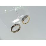 A graduated five stone diamond Ring, mounted in 18ct yellow gold and platinum, Size N, together with