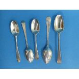 Two George III silver Picture back Teaspoons, both by Hester Bateman, with foliate swirl decoration,