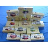 A Collection of fourteen Corgi Classic Commercials, including 97063, Yellow buses, 97192, Leyland