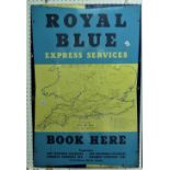Bus and Coaching Interest; A Royal Blue Express Services enamel Booking Office Sign, in blue and