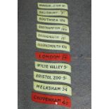 Bus and Coaching Interest; A Collection of eleven vintage metal Destination / Price A-Board Sign