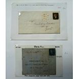 Stamps; G.B. eight covers, including 1840 1d black plate 3, 1841 2d blue, 1842 1d red plate 28,