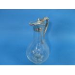 A George V silver mounted Claret Jug, by Elkington & Co Ltd., hallmarked Birmingham, 1911, the