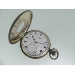 A silver half-hunter Pocket Watch, the Swiss 15-jewels movement and dial signed J.W. Benson, watch
