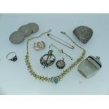 A quantity of Jewellery and Costume Jewellery, including two pairs of 9ct yellow gold earrings set