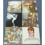 Vinyl Records; A collection of Fourteen Davie Bowie LP's and 12" Singles, including 'Space Oddity'