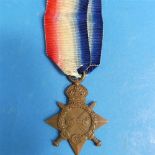 Three military medals: a 1914-15 Star, to Ply. 13360. Pte. H. C. Wilcox. R.M.L.I.; a British War