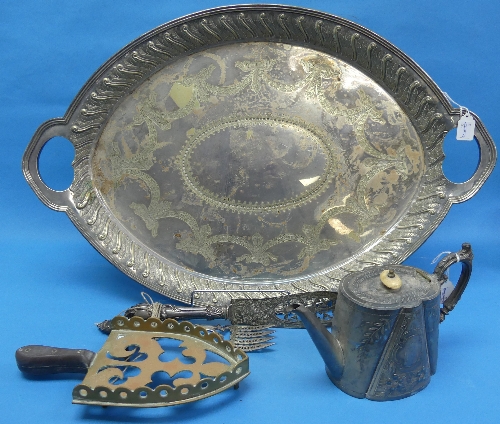 A large quantity of Silver Plate, including two handled tray, salver, tea sets, tea caddy, wine - Image 3 of 4