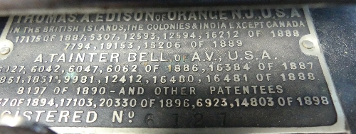 An Edison Bell Standard phonograph, Reg.No.6127, with oak case and aluminium horn, together with a - Image 5 of 9