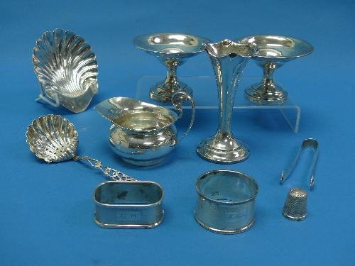 A George V silver Butter Dish, hallmarked London ,1911, of scallop shape, together with a pair of - Image 2 of 16