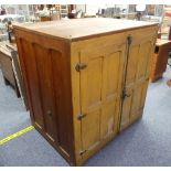 A late 19thC/early 20thC oak Ice Box, marked with 'Glacieres Trussant & Cie Sainte-Livrade-Sur-Lot '