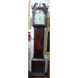 A Georgian mahogany 8-day Longcase Clock, signed Alex Moffat, Musselburgh, the arched painted dial