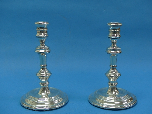 A pair of Elizabeth II silver Candlesticks, by Harrods Ltd (Richard Woodman Burbridge), hallmarked - Image 3 of 6