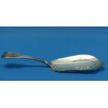 A large George III silver Fish Slice, hallmarked London, 1804, of typical form, fiddle and thread